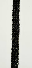 "Claire" 3 Row Rhinestone Yardage, handmade black rhinestones, 1 inch wide.