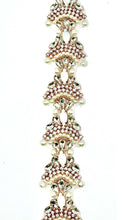 "Olivia" Rhinestone and Pearl Yardage with opal accents, handmade, 1.5-inch width.