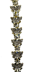 "Olivia" Rhinestone and Pearl Yardage, Handmade with Opals, 1.5" Wide
