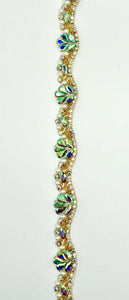 "Baby Jane" Rhinestone with Pearls Yardage, 3/4" width, handmade with glass beads.