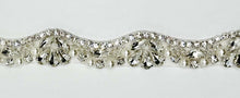 "Baby Jane" rhinestone and pearls yardage with glass beads, 3/4 inch width.