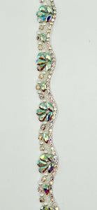 "Baby Jane" handmade rhinestone and pearl yardage, 3/4" width.