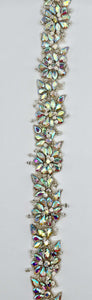 "Rosemont" Rhinestone Yardage, handmade, approximately 1 3/8" wide.