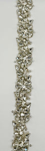 Rosemont Rhinestone Yardage, handmade, approximately 1 3/8 inches wide.