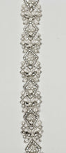 "Miss Charm" rhinestone and pearl trim, handmade with glass beads, 1/12" wide.