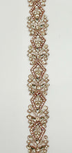 "Miss Charm" rhinestone and pearl handmade trim, 1/12" wide.