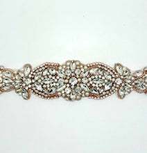 Chamberlain Sash bridal belt with rhinestones and pearls.