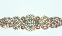 Handmade "Majestic" Rhinestone Belt with glass beads, bridal accessory.