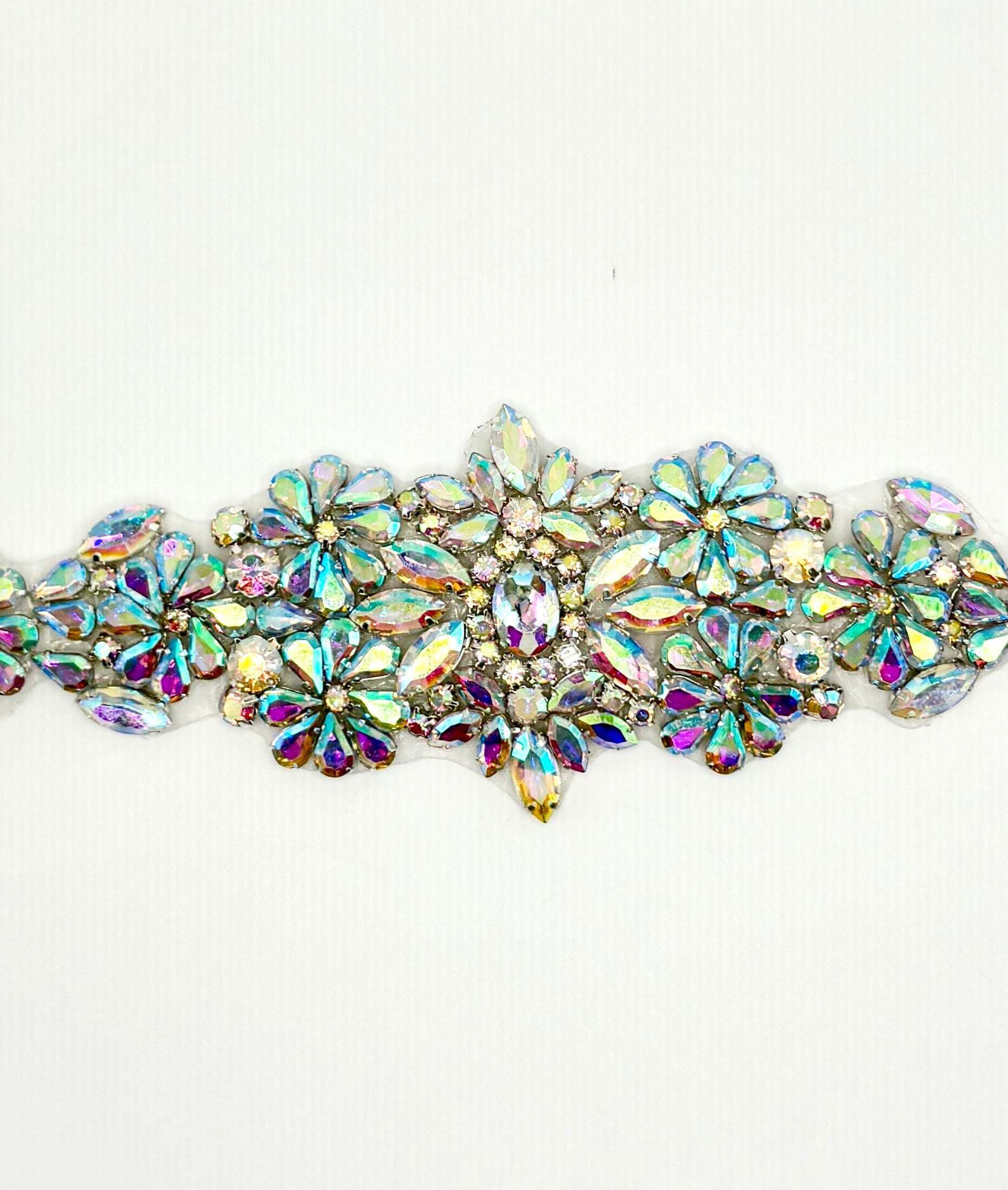 Carina Rhinestone Belt Accent in AB or Clear on Silver.