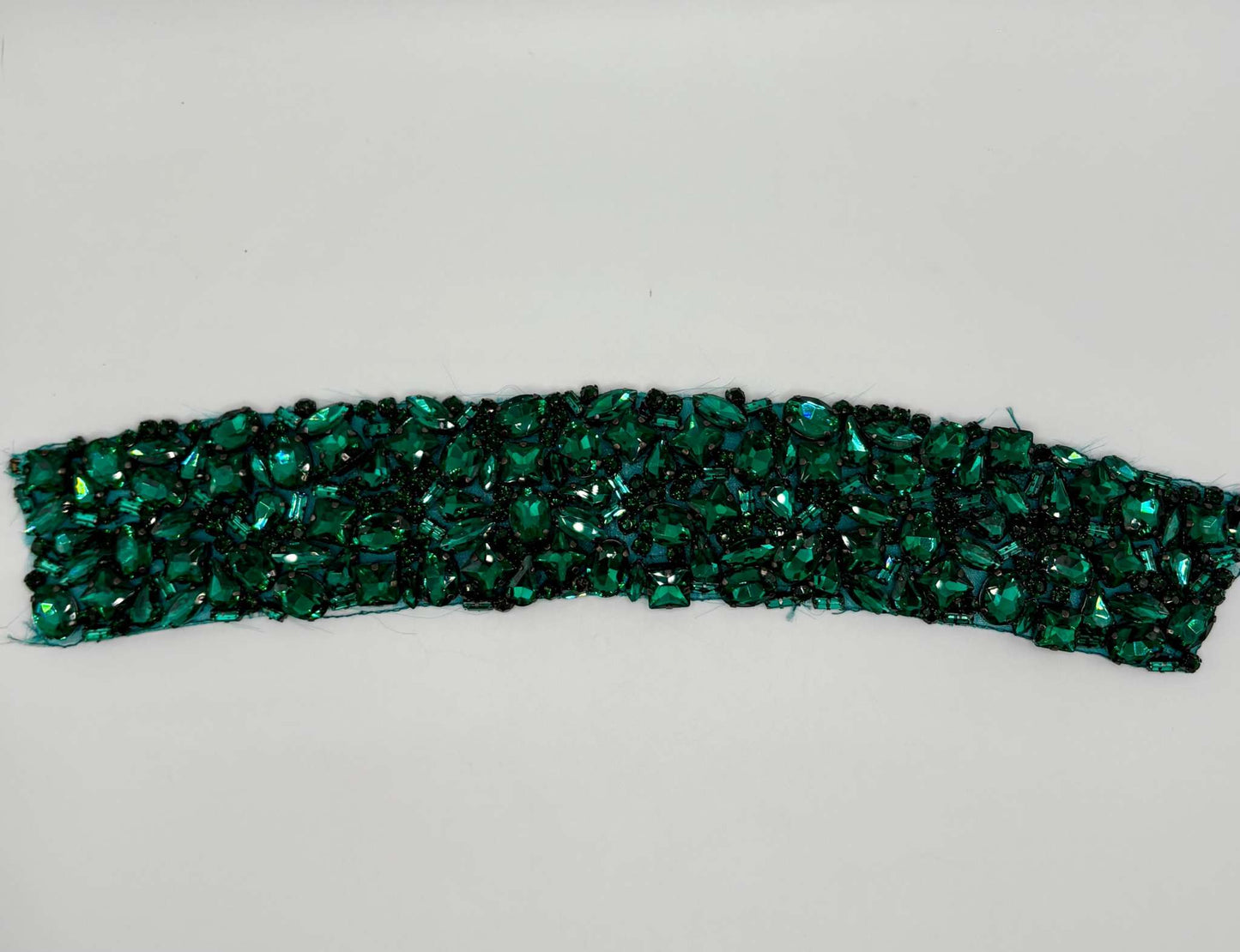 Handmade mixed rhinestone choker with vibrant stones, approximately 11.5 inches in length.