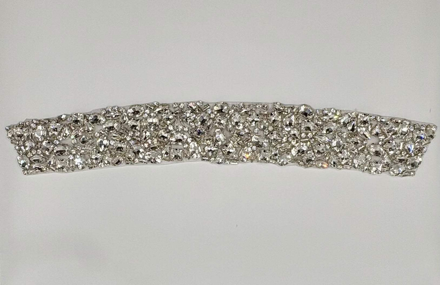 Handmade mixed rhinestone choker, approximately 11.5 inches in length.