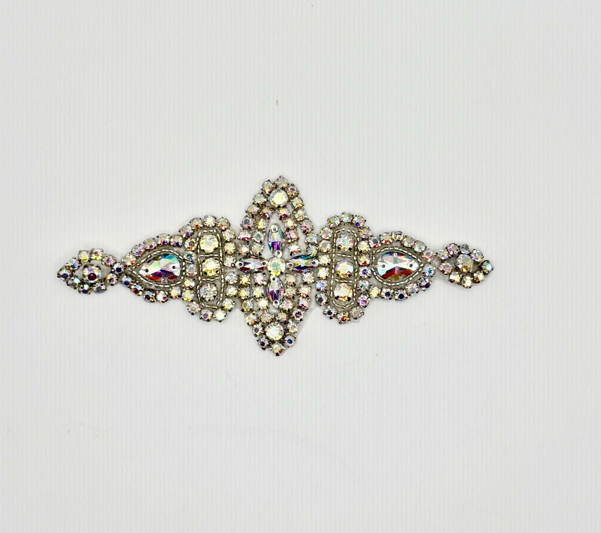 Cami Rhinestone Applique bridal belt accent, handmade with intricate rhinestones.